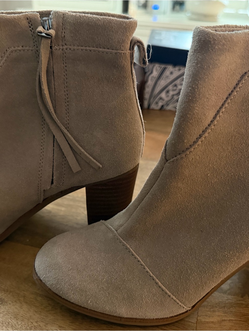 Toms Suede Ankle Booties in Light Taupe - Picture 2 of 2